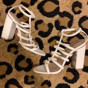 ASOS strappy white chunky heel